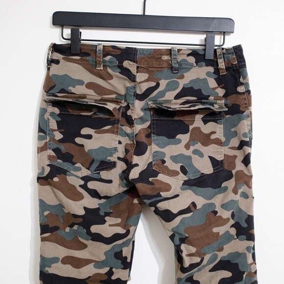 Nili Lotan Cropped French Military Pants Camo Camel Stretch Twill Cotton Size 2 - Picture 8 of 12